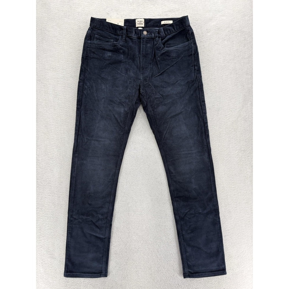 Flint And Tinder 365 Corduroy Pants Mens 33x32 Blue Slim Fit Stretch Huckberry
